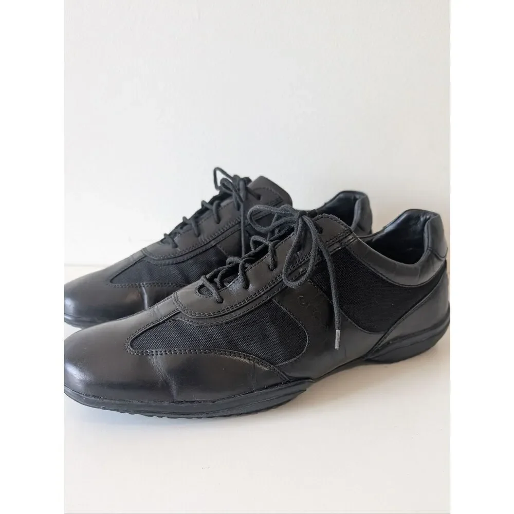 Geox Men's Uomo Black Leather Sneaker Men's Size 8